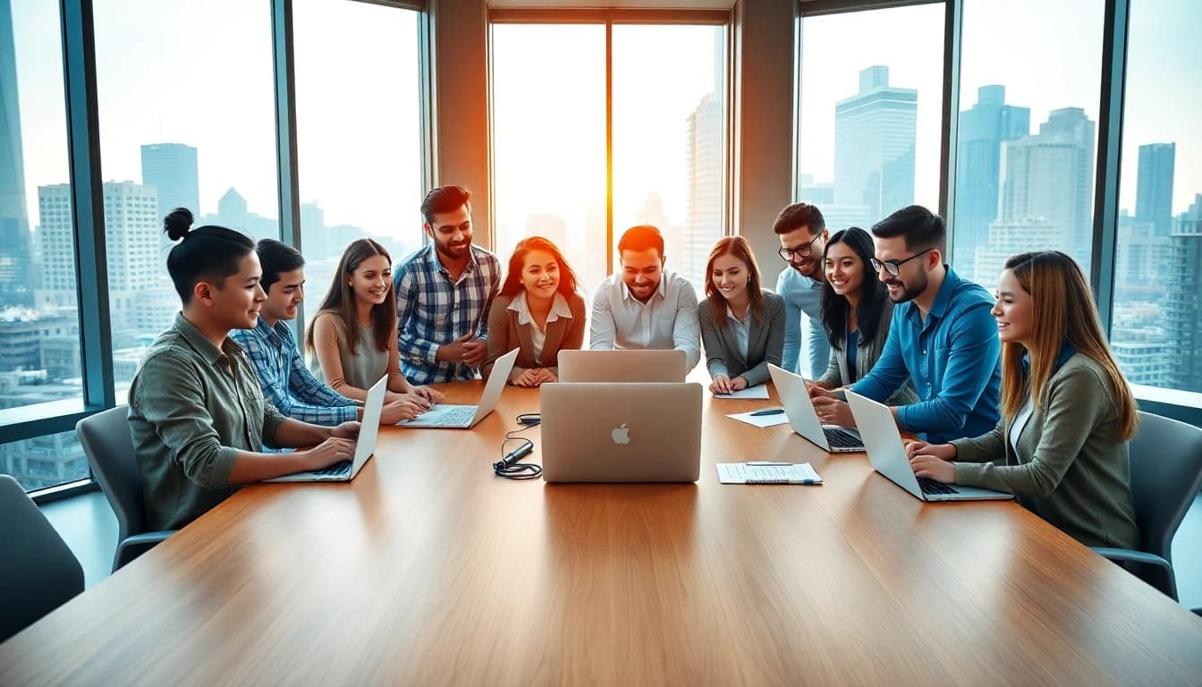 Gestalten Sie SEO Frankfurt mit einem kreativen Team in einem modernen Büro.