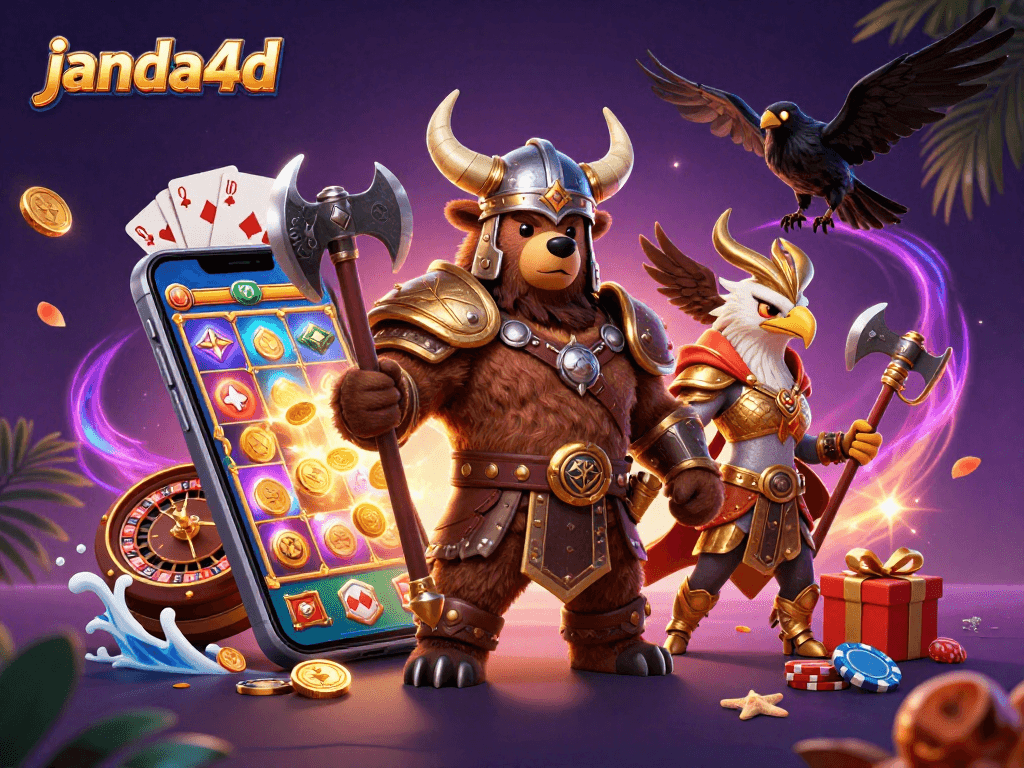 Permainan menarik di janda4d dengan karakter Viking dan elemen kasino yang kaya.
