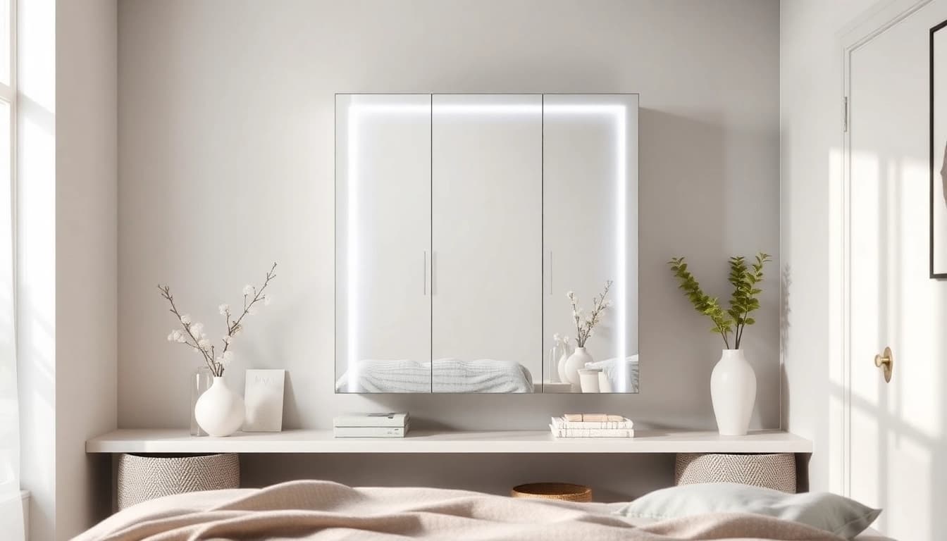 Der sonni Spiegelschrank mit moderner LED-Beleuchtung im Bad zeigt elegantes Design und nützliche Funktionen.
