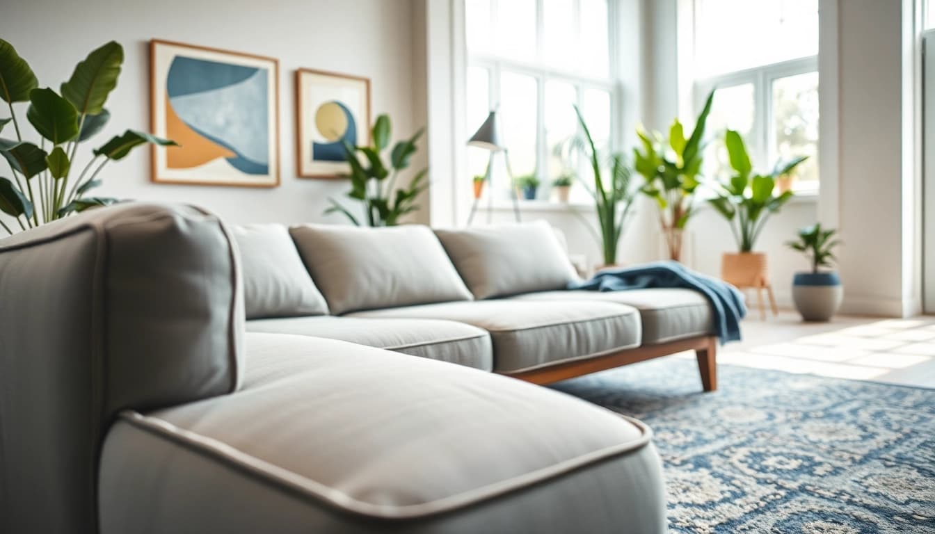 Discover a stylish sofa bed UK in a modern living room with elegant design and plush comfort.