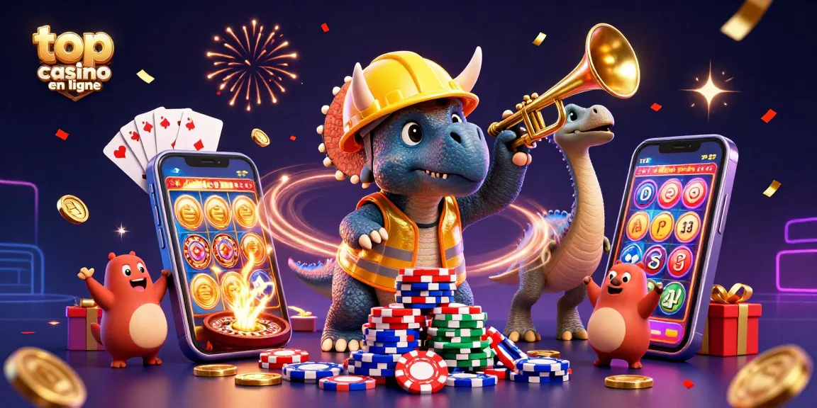 Jouez au meilleur casino en ligne avec un triceratops sympathique et des célébrations effervescentes.