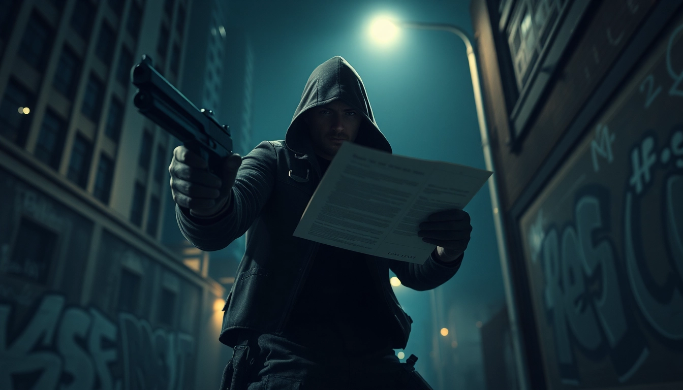 Explore the gripping narrative of Contracts and Bullets, featuring a tactical assassin in action.