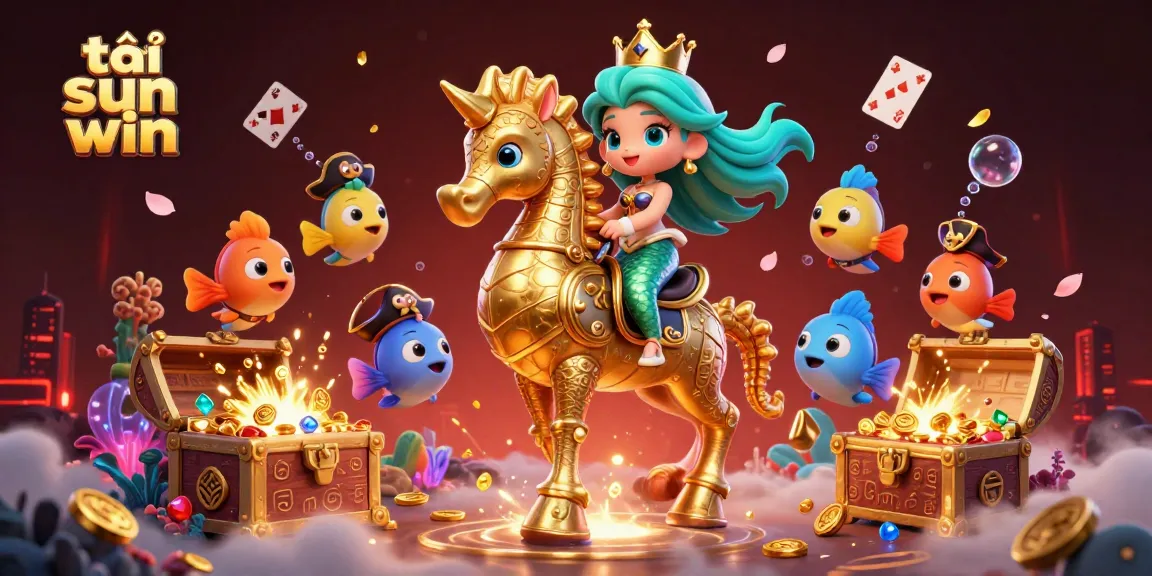 Engage in thrilling gaming with tải sun win while enjoying a vibrant 3D underwater scene of a mermaid princess.