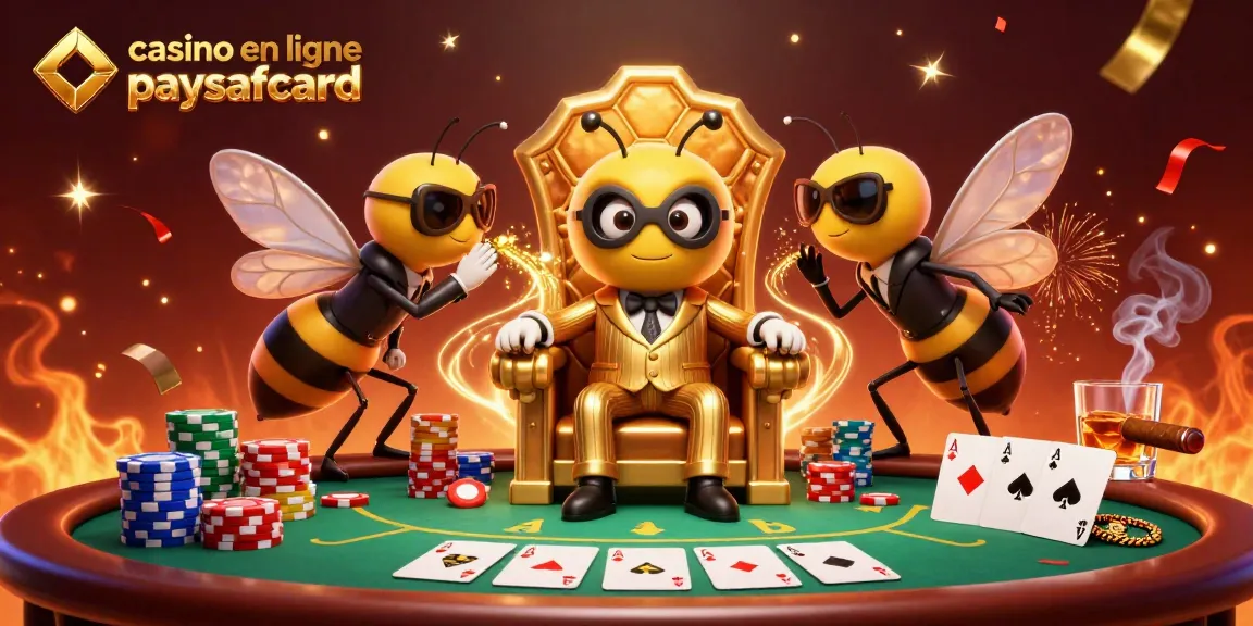 Découvrez le casino en ligne paysafecard avec une illustration vibrante de trois personnages dynamiques entourés d'éléments de jeu captivants.