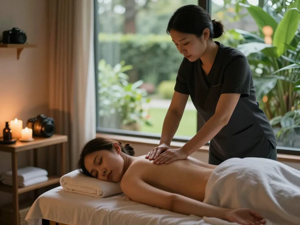 Swedish massage experience at https://www.makangs.com/ with therapist and serene spa setting.