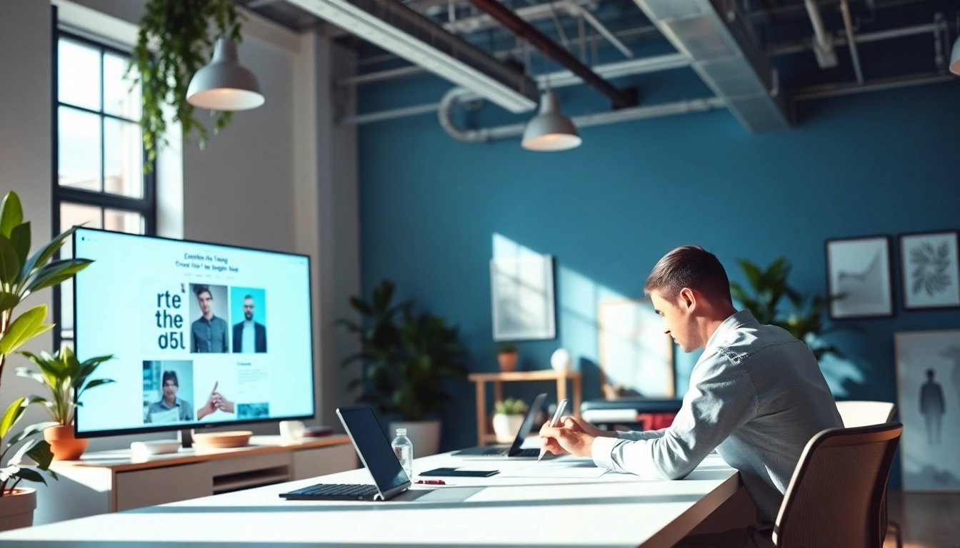 Showcase of Website Designers Hereford creating professional web designs in a modern office setting.