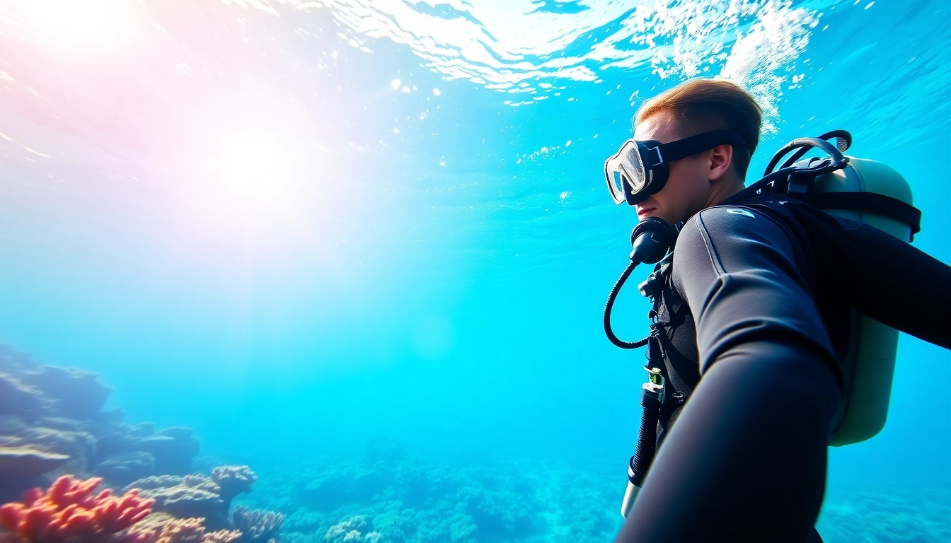 Diver engaging in SSI Kurse amidst vibrant coral reef, highlighting a thrilling underwater experience.
