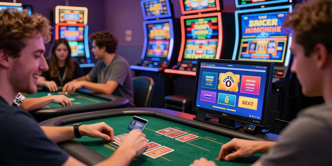 Players enjoying credit card casinos at spinysoft.co.uk, showcasing excitement and vibrant gaming atmosphere.
