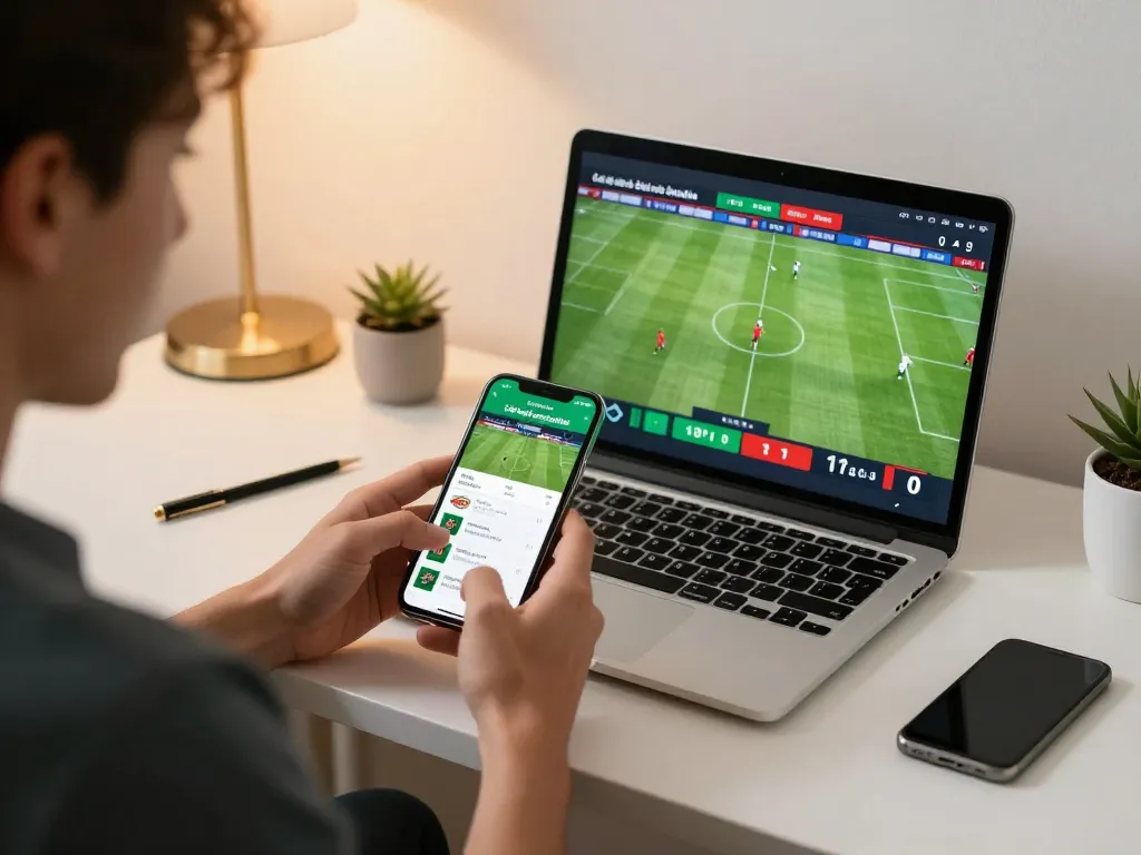 Engaging user utilizing mobile app for cá cược bóng đá in a dynamic home environment