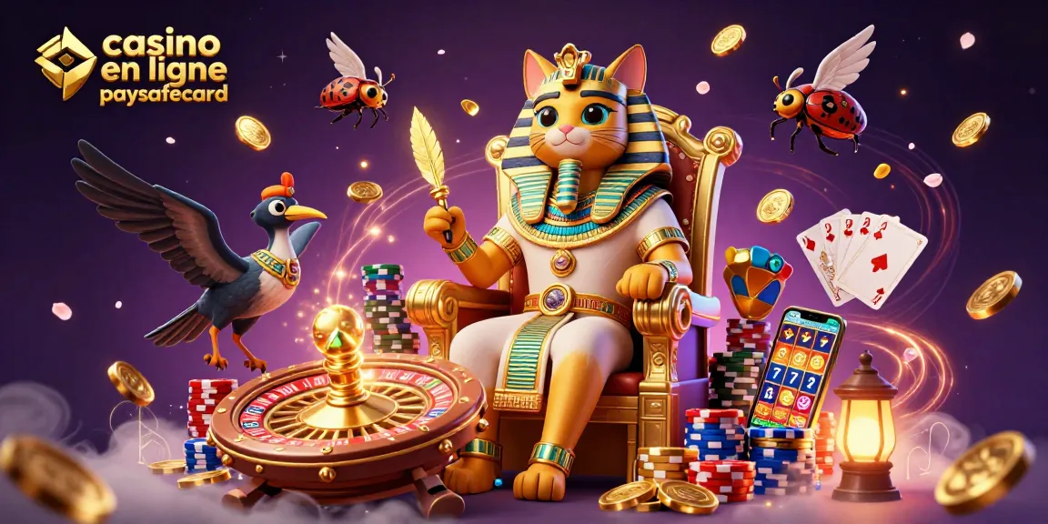 Jouer dans un casino en ligne paysafecard avec un pharaon et des éléments de jeu captivants.