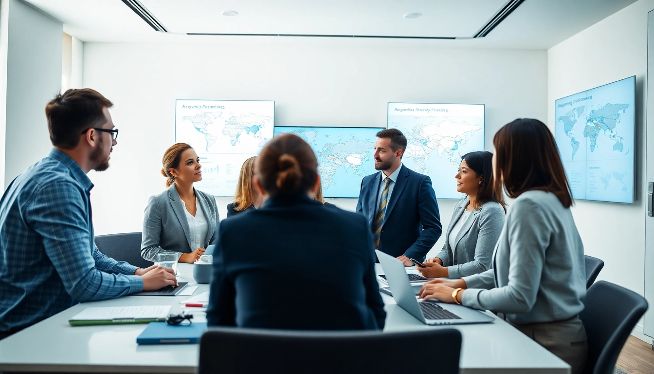 Engaging professionals in acquisition planning/strategy capture management discussion in a modern boardroom.