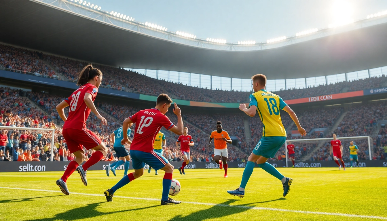 스포츠중계 실시간으로 펼쳐지는 축구 경기를 강조한 모습