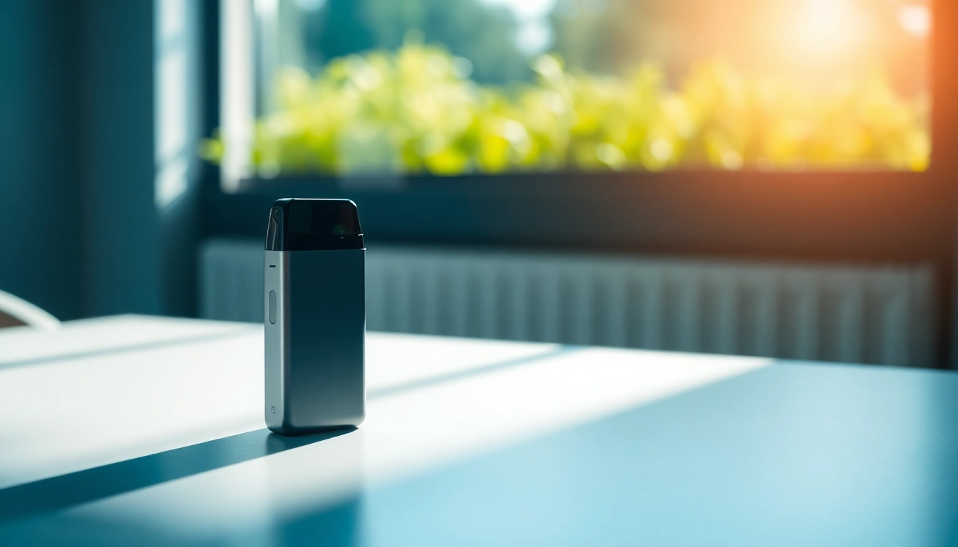 The pyne pod boost device rests elegantly on a minimalist table, embodying modern vaping design.