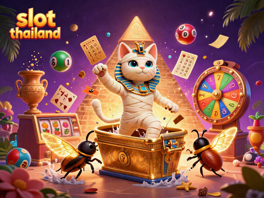 Experience exciting slots in Thailand with our vibrant 3D casino illustration featuring dynamic games.