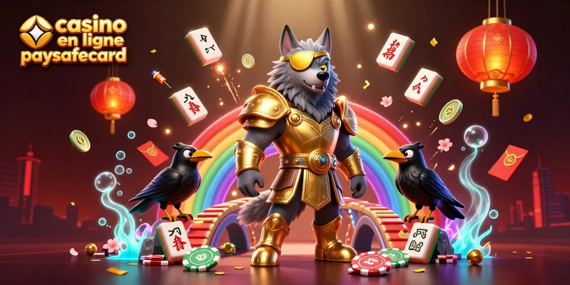 Visitez le casino en ligne paysafecard avec une illustration 3D captivante affichant des personnages mythologiques norvégiens autour d'une scène vibrante.