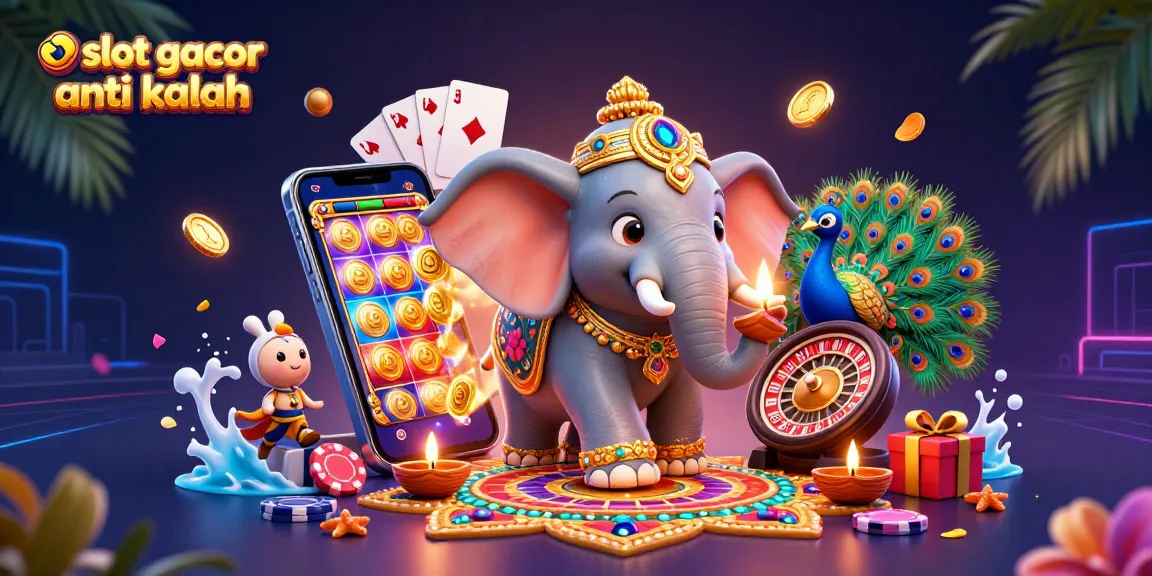 Experience the thrill of slot gacor anti kalah with vibrant illustrations of winning games and joy.