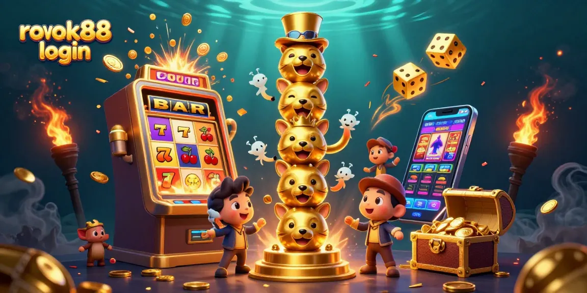 Play exciting games and experience the thrill of gameplay with rokok88 login, featuring colorful casino graphics and unique elements.