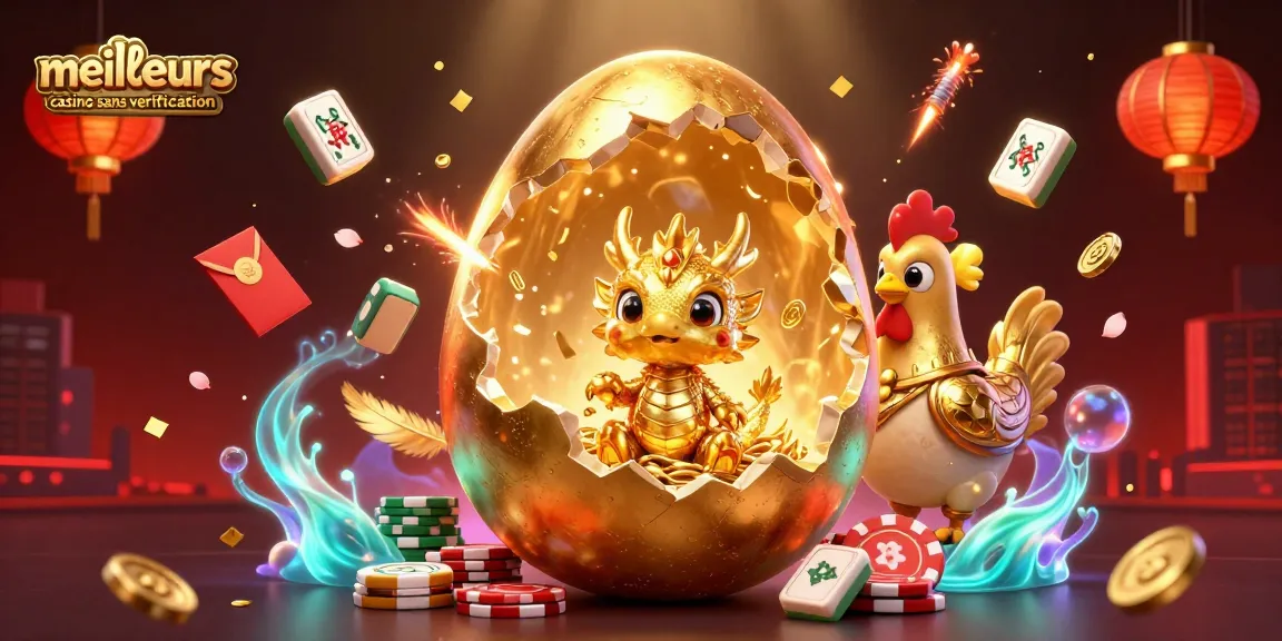 Découvrez les meilleurs casinos sans vérification avec une illustration captivante de dragons et de jetons de poker.