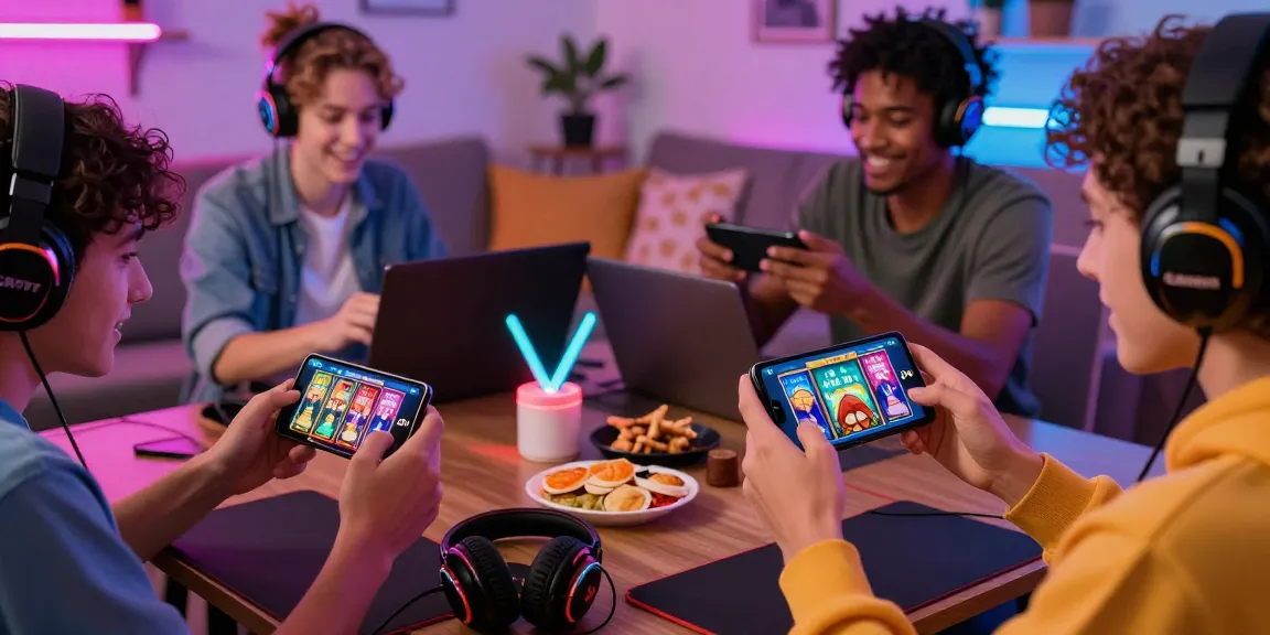 Proses instalasi apk slot CR777 dengan pemain di lingkungan gaming yang ceria.