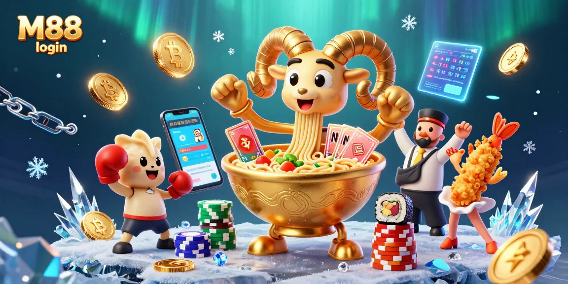 Engage in thrilling M88 login adventures with vibrant casino characters and crypto elements!