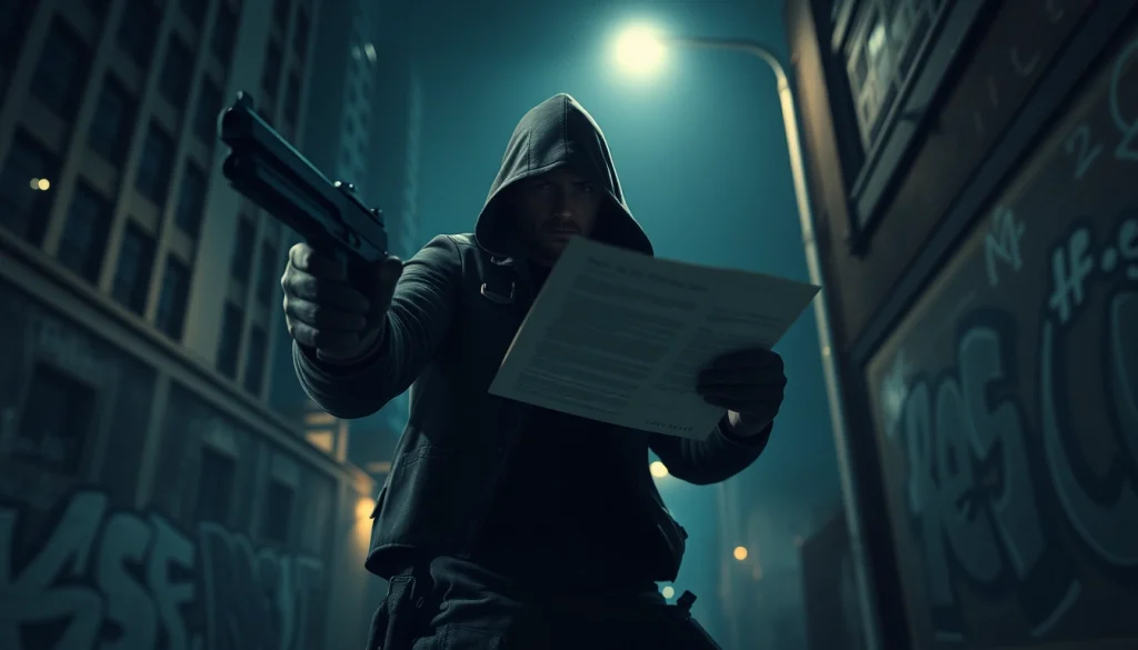 Explore the gripping narrative of Contracts and Bullets, featuring a tactical assassin in action.