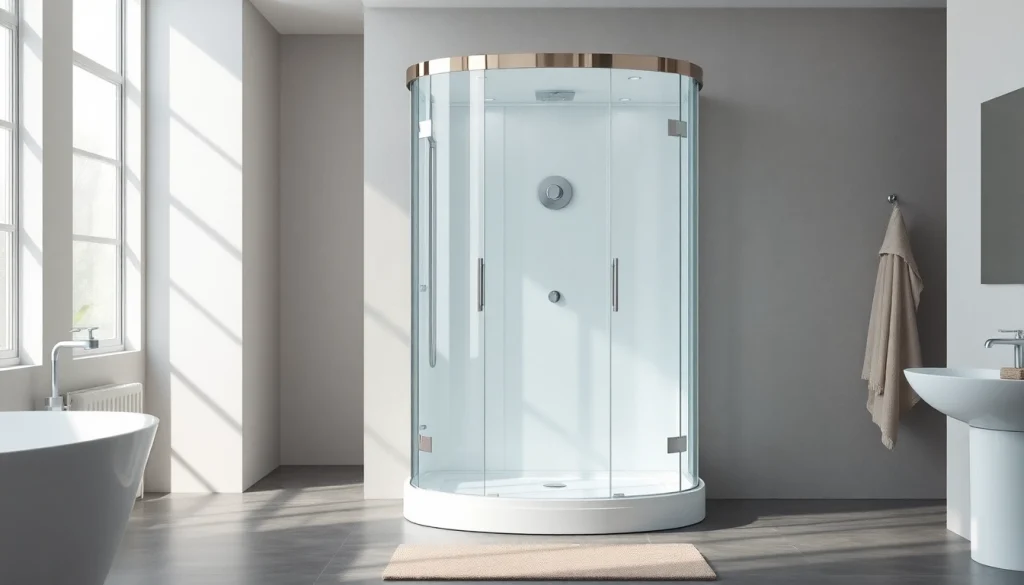 Genießen Sie die stilvolle sonni Duschkabine mit elegantem Glasdesign in einem modernen Badezimmer.