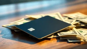 카드 현금화에 관한 정보와 함께 현금 주변의 신용카드 이미지입니다.