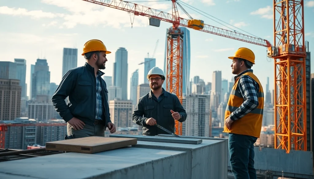 Manhattan General Contractor team actively working on a high-rise construction project in New York.