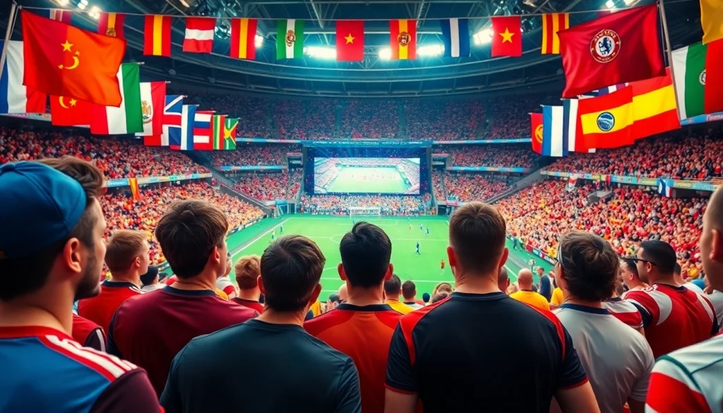 해외축구중계 실시간 중계 화면을 바라보며 열광하는 팬들의 모습