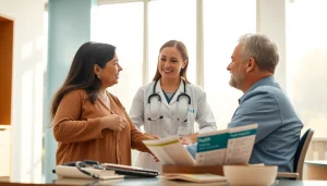 Healthcare provider discussing Health with patient in a modern clinic environment.