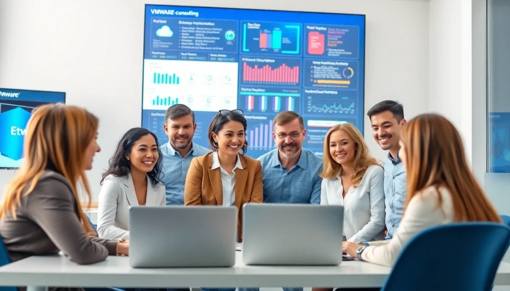 Enhance your business with VMware Consulting services from our expert team collaborating in a modern office.