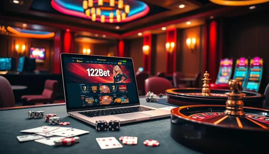 Experience the thrill of ink vao 12bet in a luxurious online gambling setting with vibrant graphics.