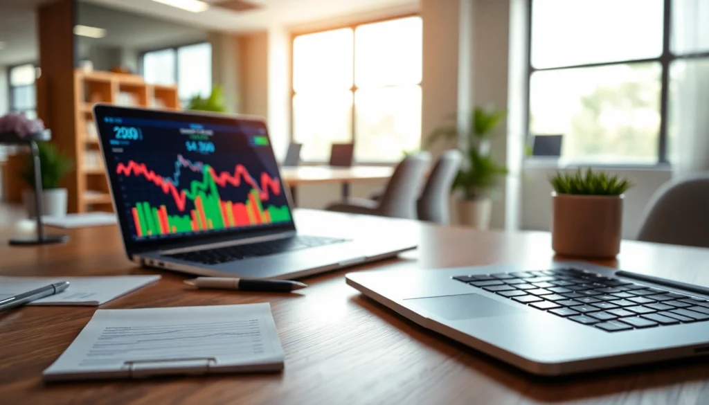 카드깡 관련된 금융 활동을 다루는 책상과 사무실 배경을 특징으로 하는 이미지