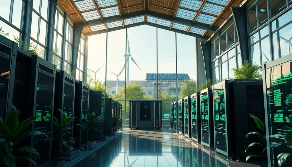 Innovative bitcoin cloud mining facility combining green energy and technology.