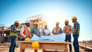 Promote Southern California contractors association's teamwork on a construction site.