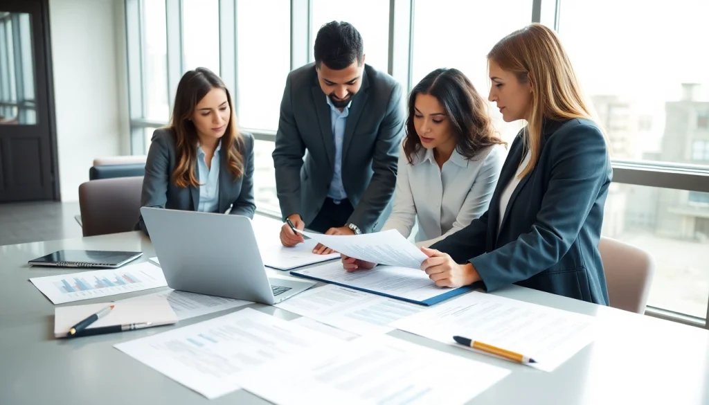 Enhancing Contract Management. processes with teamwork in a professional office setting.