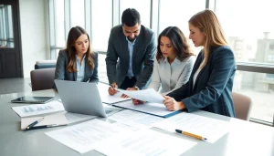 Enhancing Contract Management. processes with teamwork in a professional office setting.