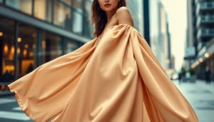 Rivelle fashion piece elegantly showcased in a vibrant urban setting, highlighting contemporary design.