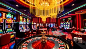 Playing at the vibrant casino floor of https://www.ph22255.com/ with roulette, slots, and poker excitement