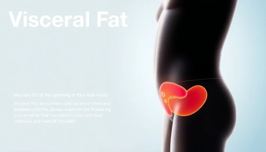 Highlighting visceral fat levels in the human body with an educational infographic.