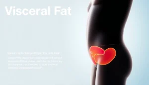 Highlighting visceral fat levels in the human body with an educational infographic.