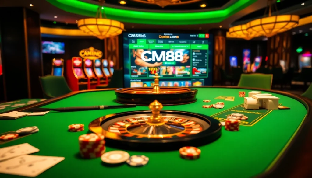 Experience the thrill of CM88 with vibrant casino tables and exciting gaming opportunities.