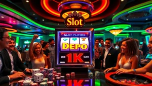 Pemain Slot Depo 1K menikmati kemenangan jackpot di meja kasino berwarna-warni