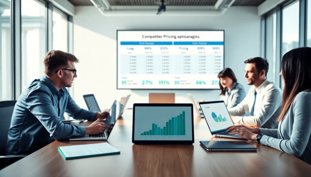 Analyze competitor pricing strategies in a business meeting.