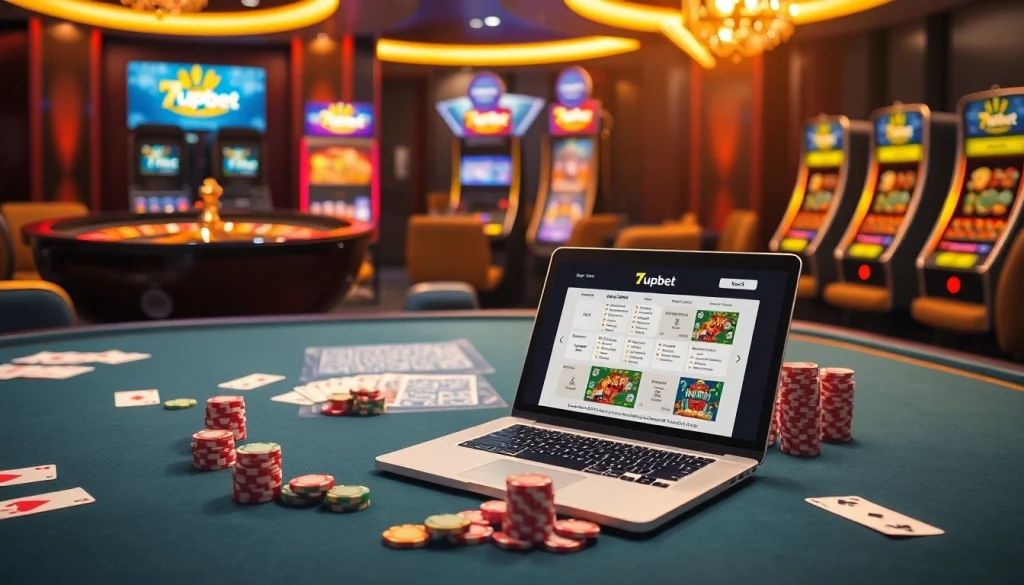 Experience thrilling poker action with 7upbet at a luxurious online casino table.