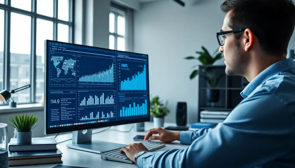 Developer analyzing Amazon price tracker data in a modern workspace, highlighting infosec elements.