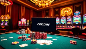 Experience the excitement of onicplay with vibrant casino tables and engaging slot machines.