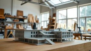 Architekturmodellbau Aachen – Präzise Modelle in einem modernen Werkstattumfeld präsentieren.