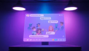 NSFW chat AI interactive interface showcasing diverse avatars and animated responses
