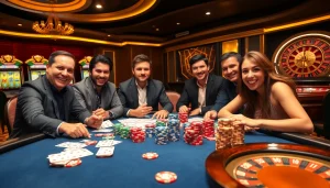 SODO Casino table showcasing an exciting poker game with vibrant chips and cards.